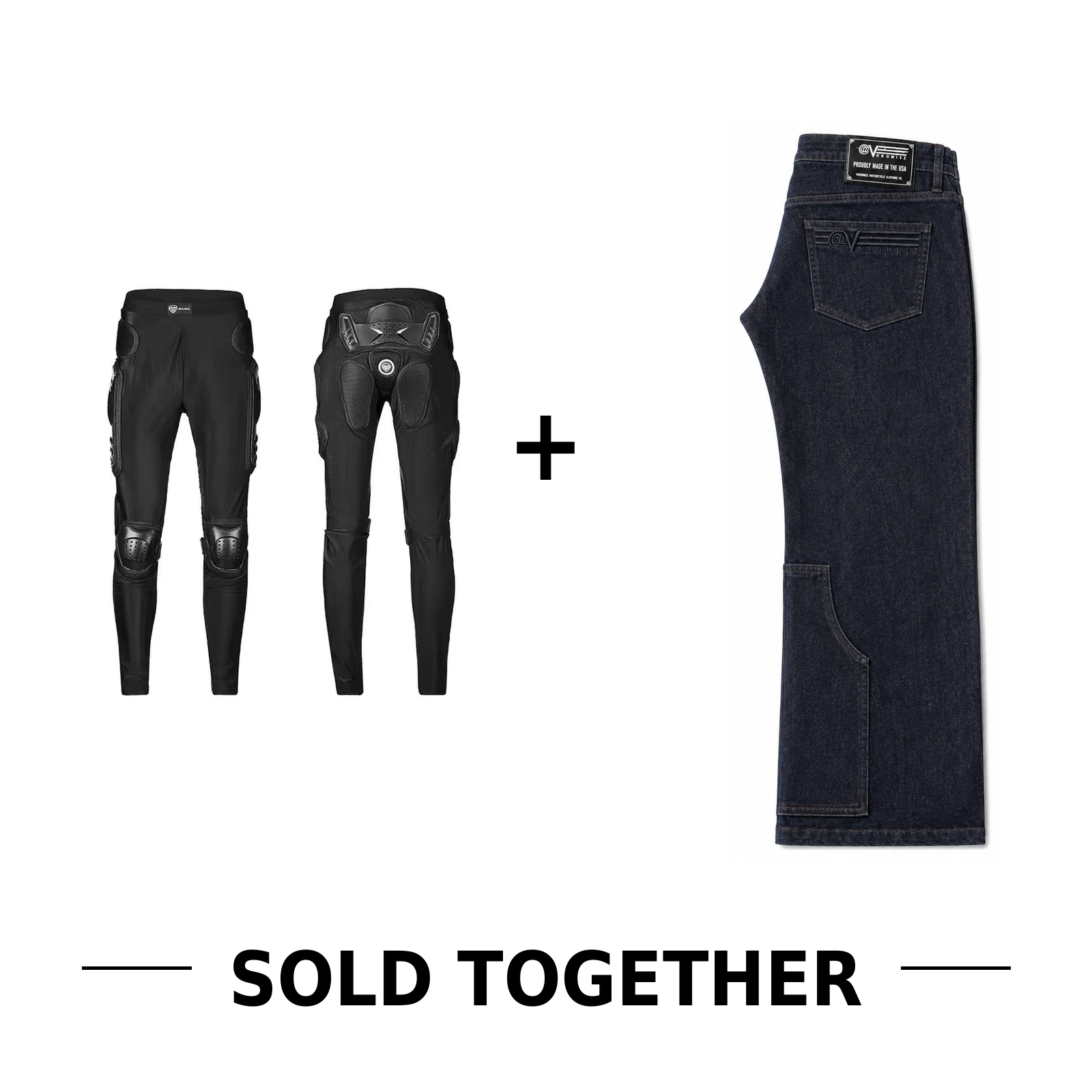 Vroomiez 213 Riding Jean W/ removable under amror